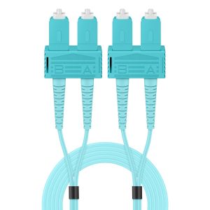 Jumper de FO dúplex MM (OM3) cable tipo Riser de 2 mm, SC/UPC a SC/UPC, de 5 m